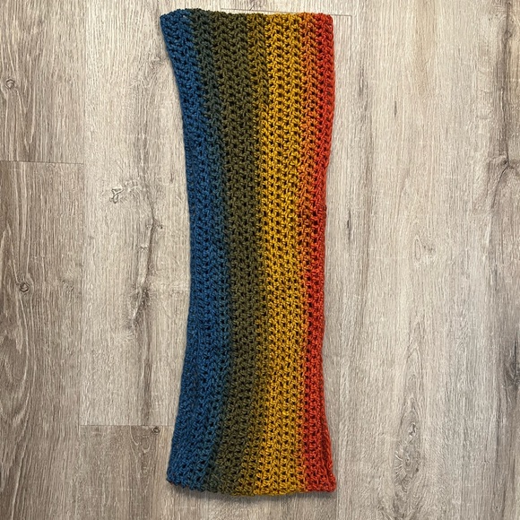 Beautiful, Colorful Hand Knit Infinity Scarf - Picture 4 of 4